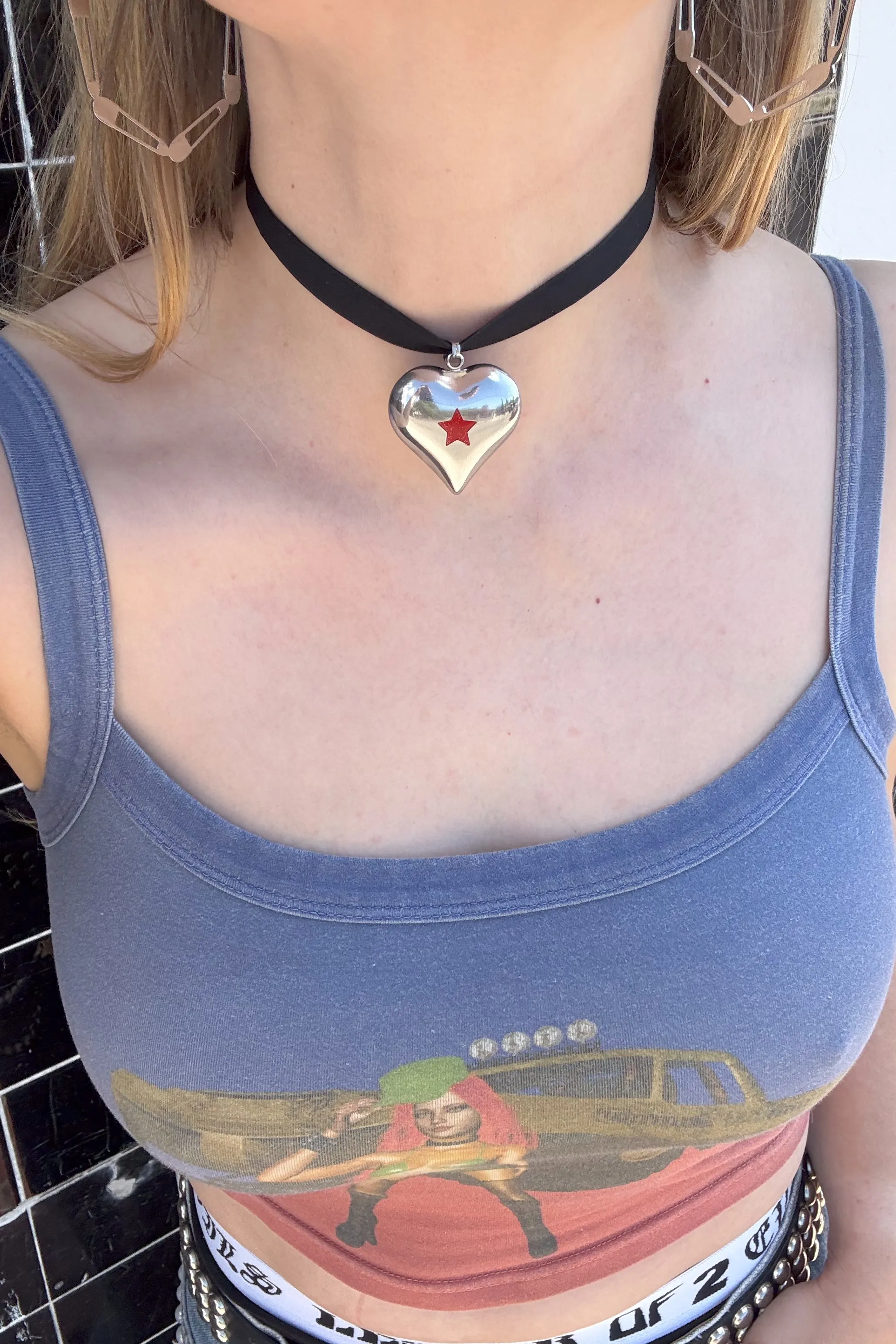 Puffy Heart Velvet Choker