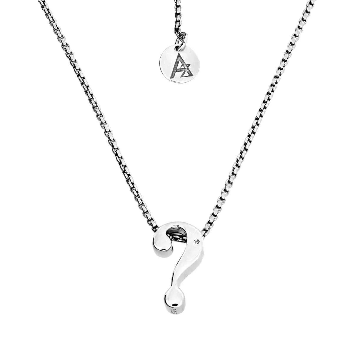 Question Mark Diamond Silver Pendant