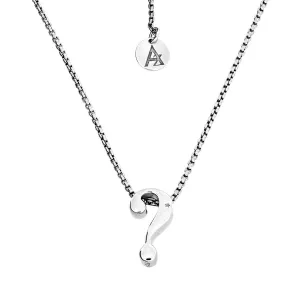 Question Mark Diamond Silver Pendant