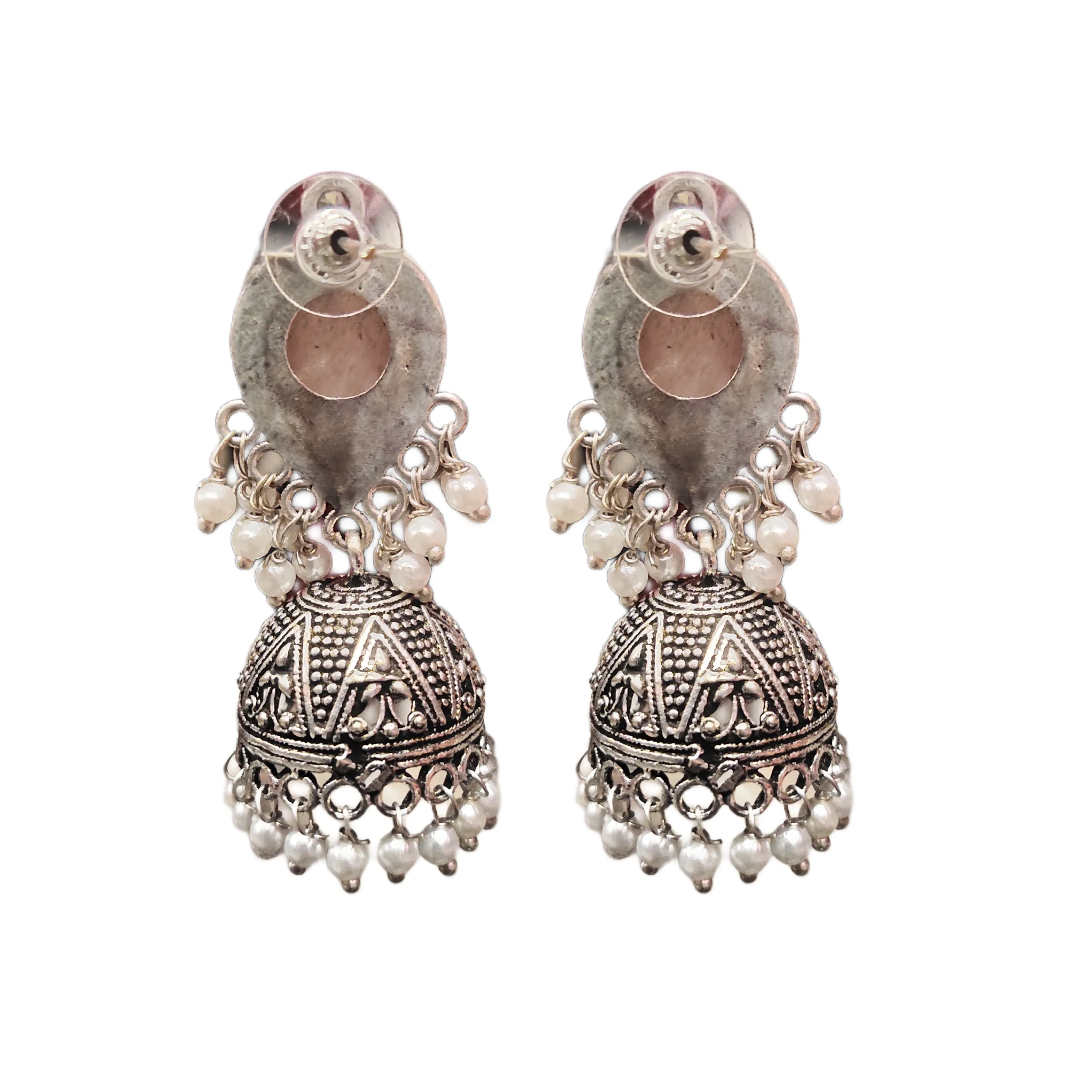 "Shimmering Elegance: Unveiling the Allure of Oxidized Jermon Silver Jhumka Earrings by Asp Fashion Jewellery"