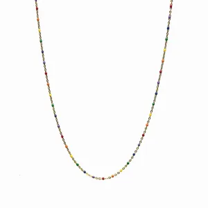 Rainbow Beaded Enamel Necklace