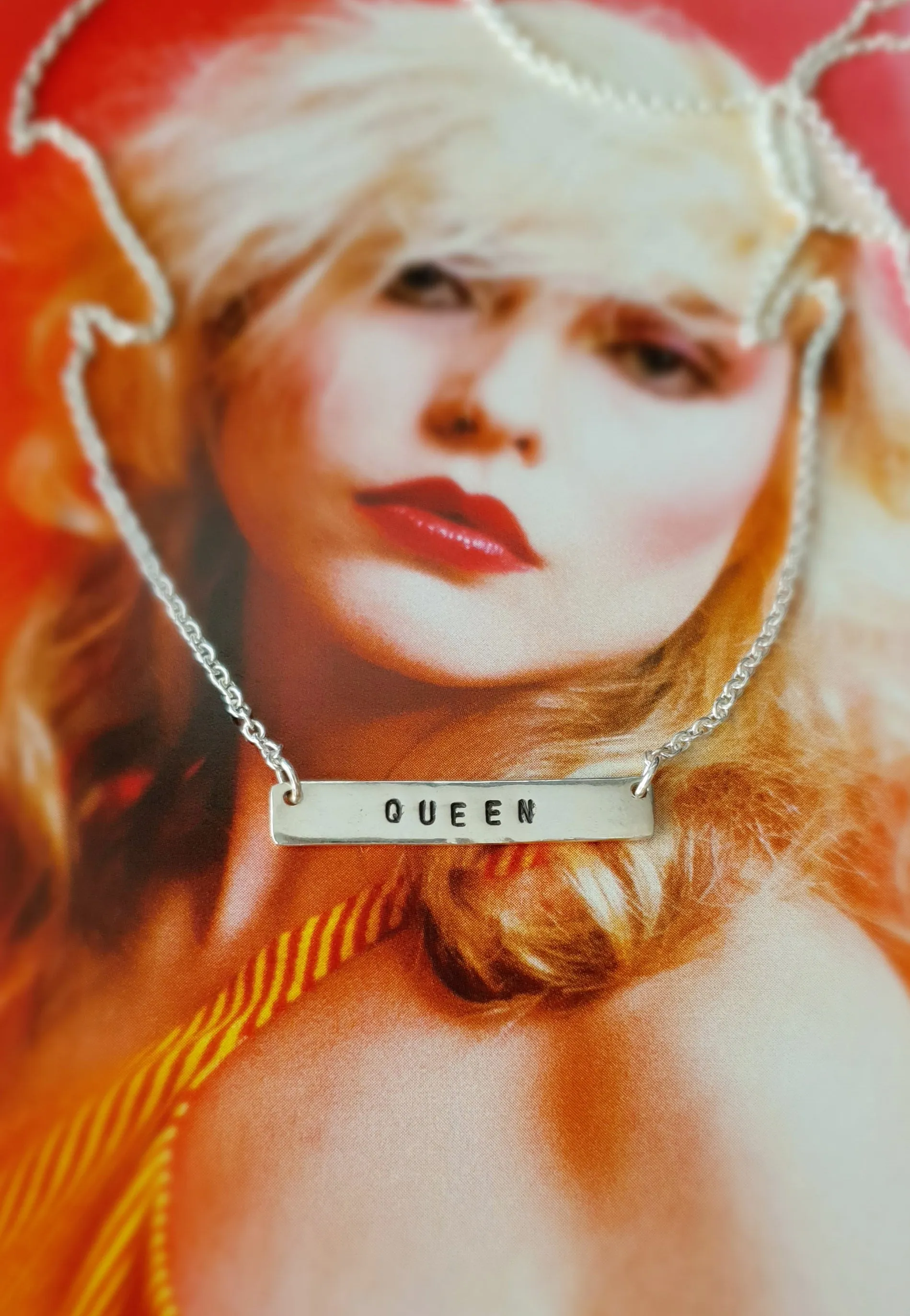 Retro Cassette Tape & Queen Bar Layered Necklace Set