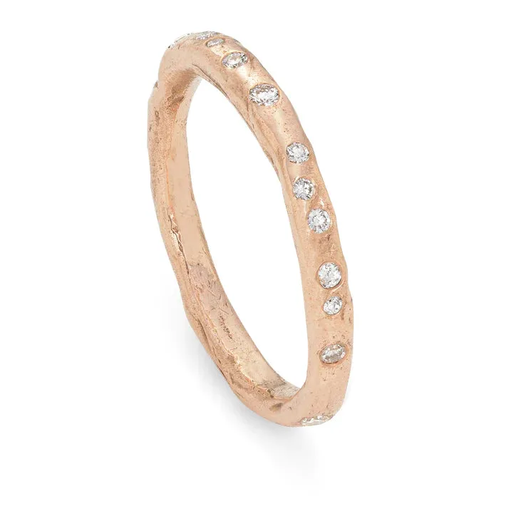 Rose Gold Rock Eternity Ring