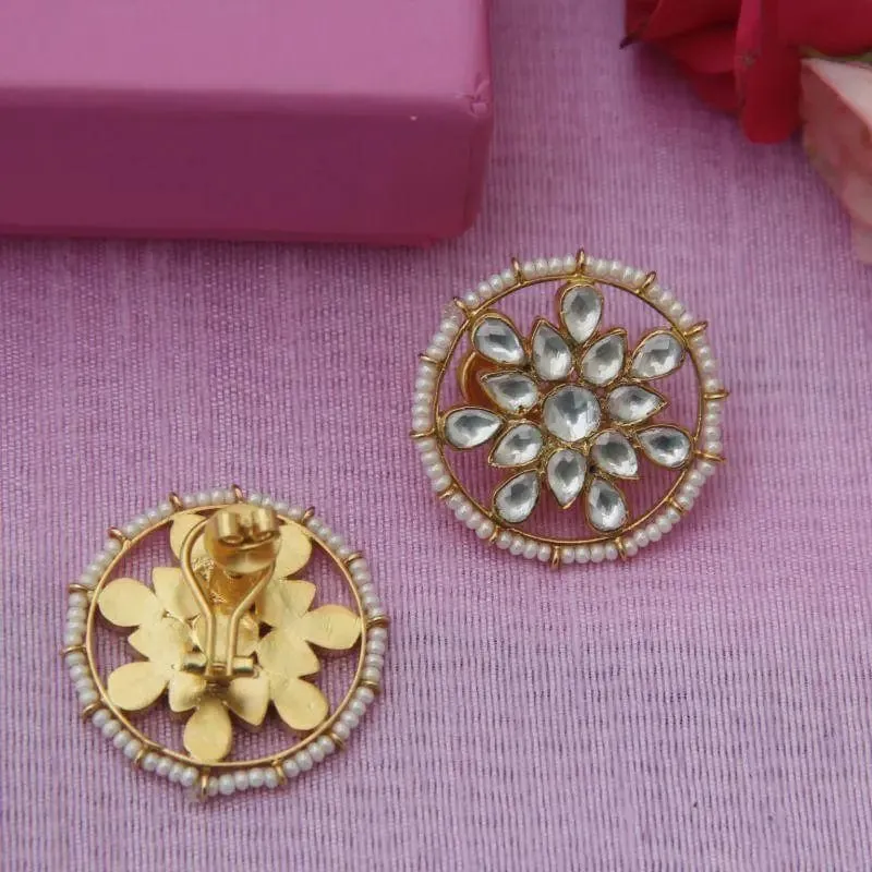 Silver 92.5 Kundan Studs