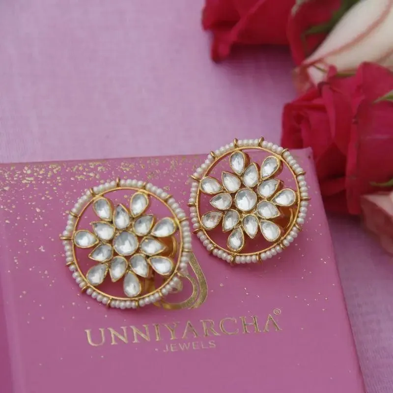 Silver 92.5 Kundan Studs