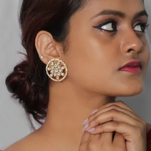 Silver 92.5 Kundan Studs