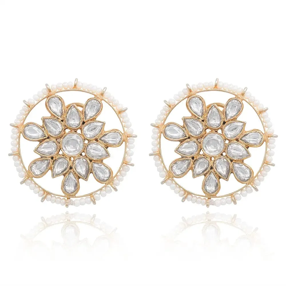 Silver 92.5 Kundan Studs