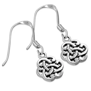 Silver Celtic Knot Round Earrings