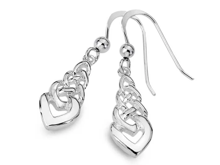 Silver Earrings - Celtic Woven Knot