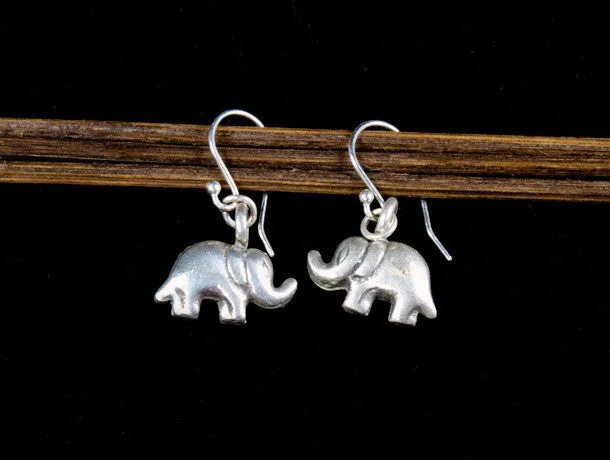 Silver Elephant Earrings