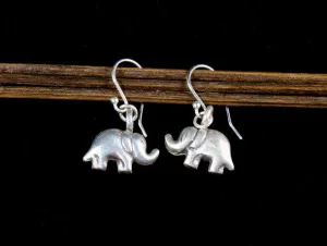 Silver Elephant Earrings