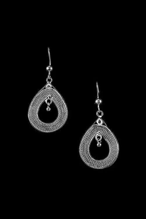 Silver Linings "Drops" Silver Filigree Handmade Dangle Earrings