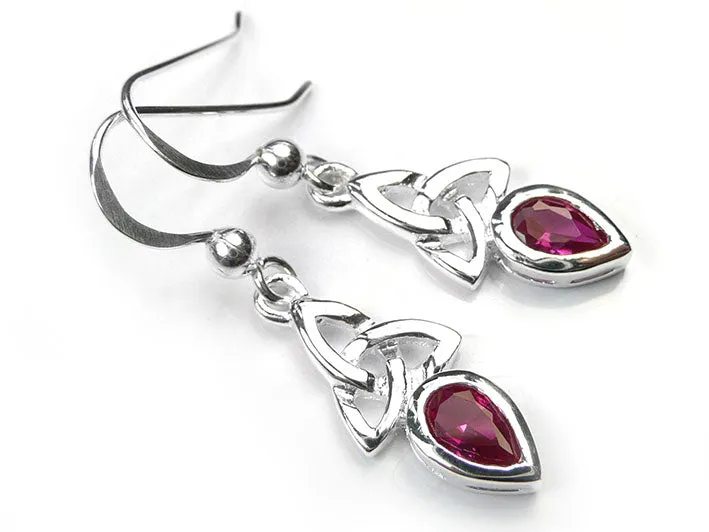 Silver Pendant - Celtic Trinity Ruby