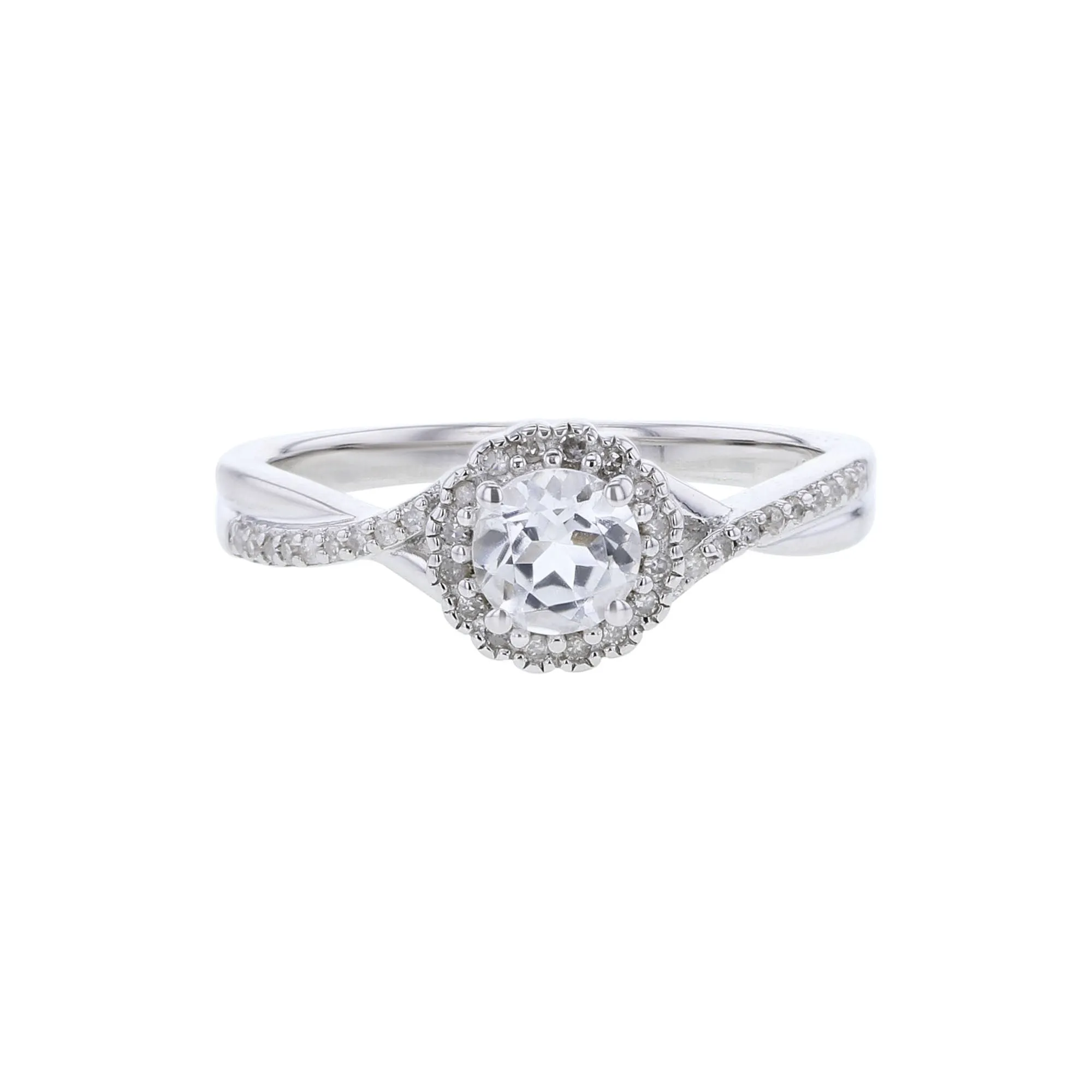 Silver Sweet Treat White Topaz & Diamond Ring