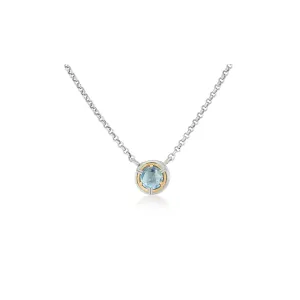 Small Round Blue Topaz Necklace