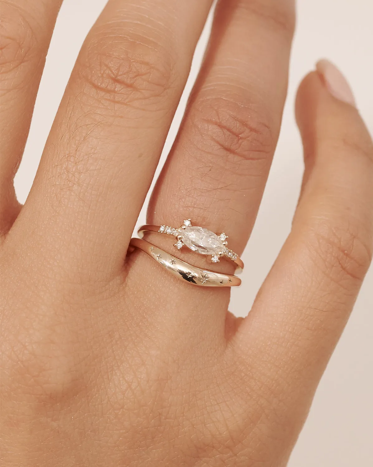 Solid Gold Evangeline Curved Ring