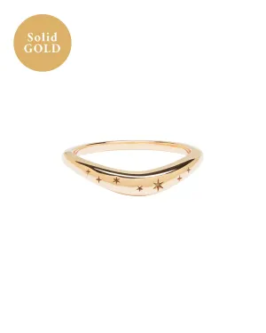 Solid Gold Evangeline Curved Ring