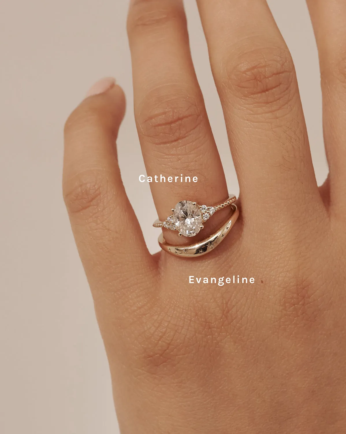 Solid Gold Evangeline Curved Ring