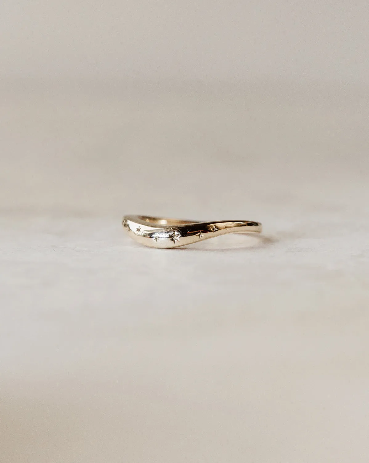 Solid Gold Evangeline Curved Ring