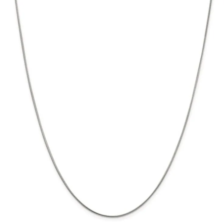 Sterling Silver 1mm Round Snake Chain