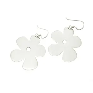 Sterling Silver Daisy Cut-Out Earrings