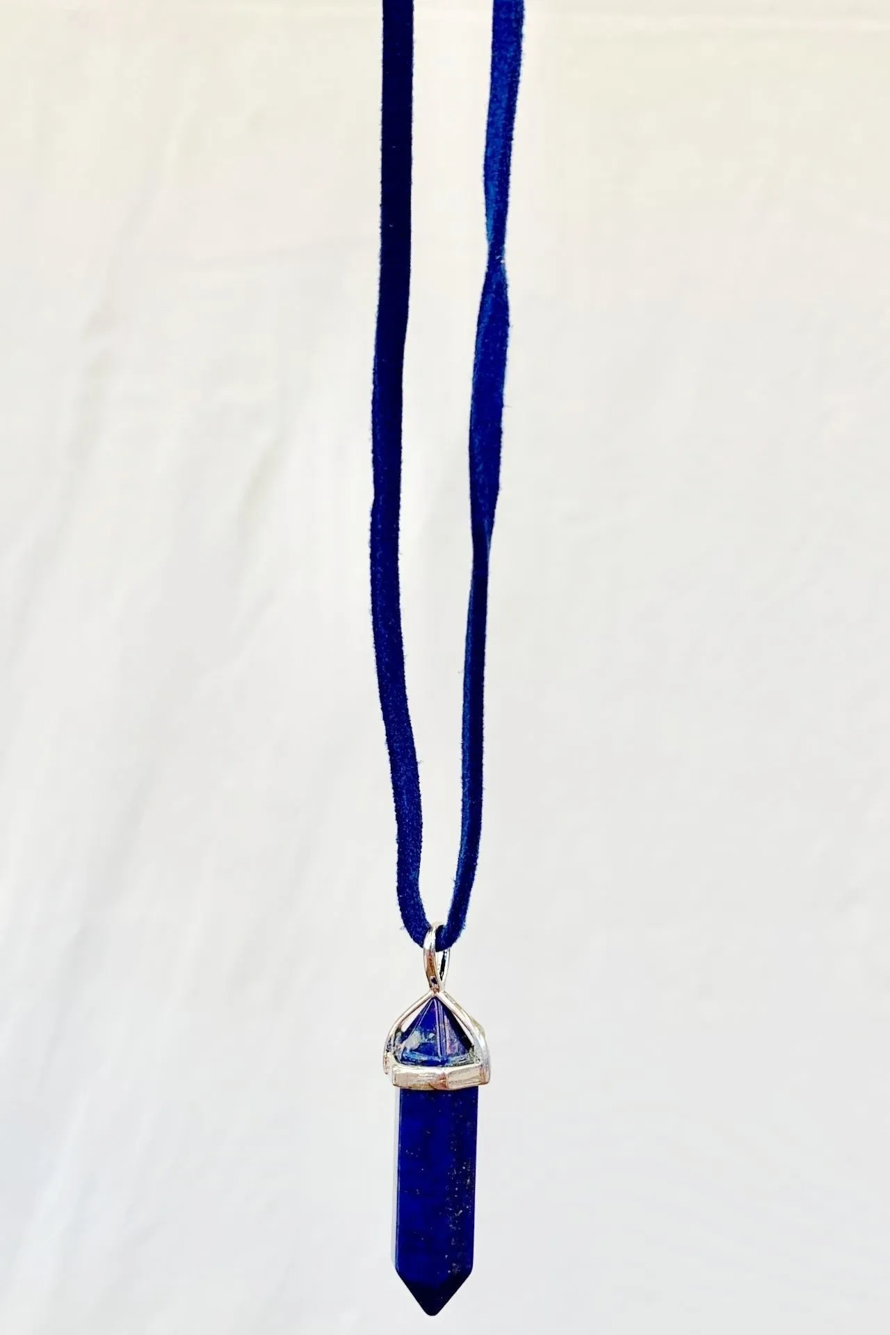 Suede Necklace - Blue 'Crystal'