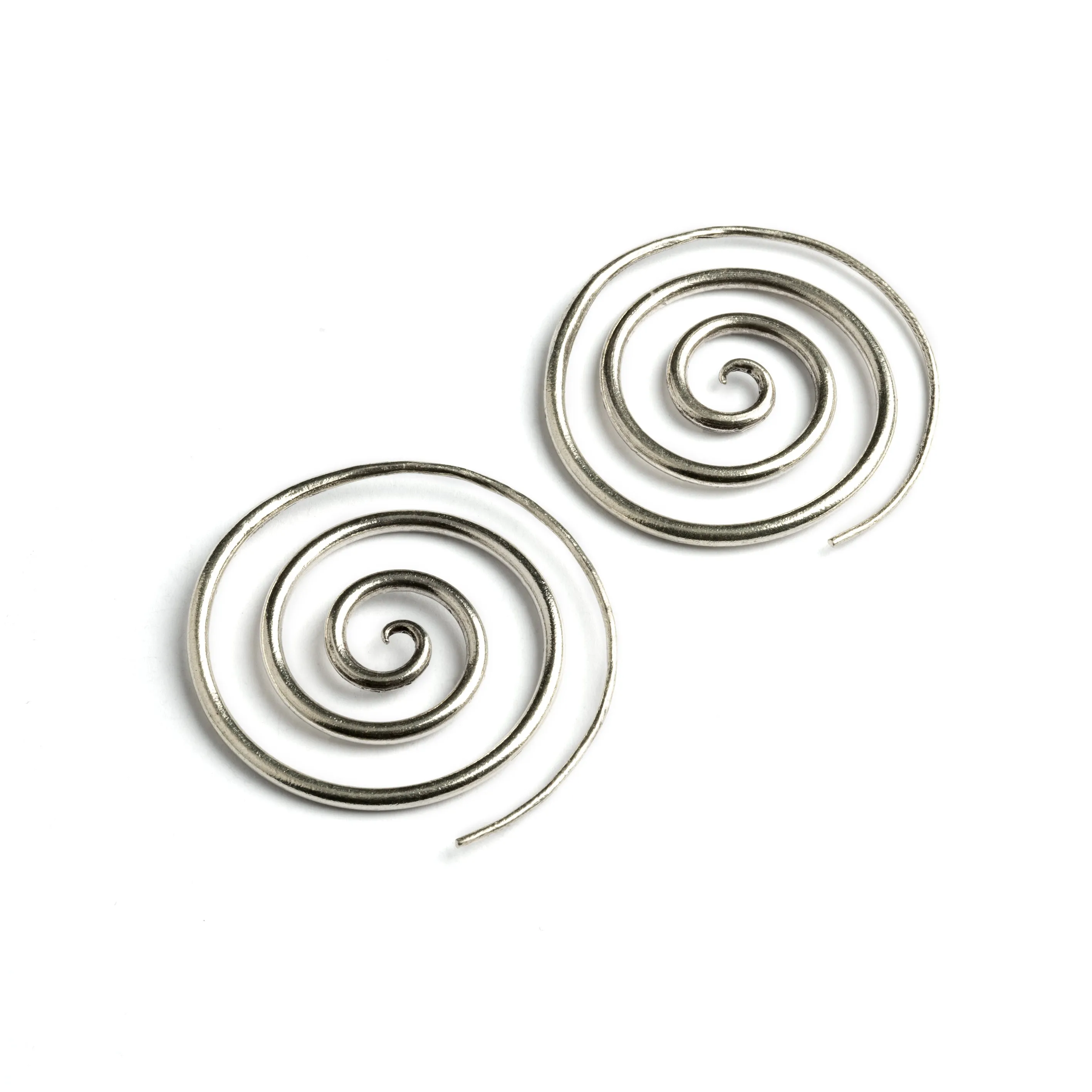 Super Spiral Silver Earrings