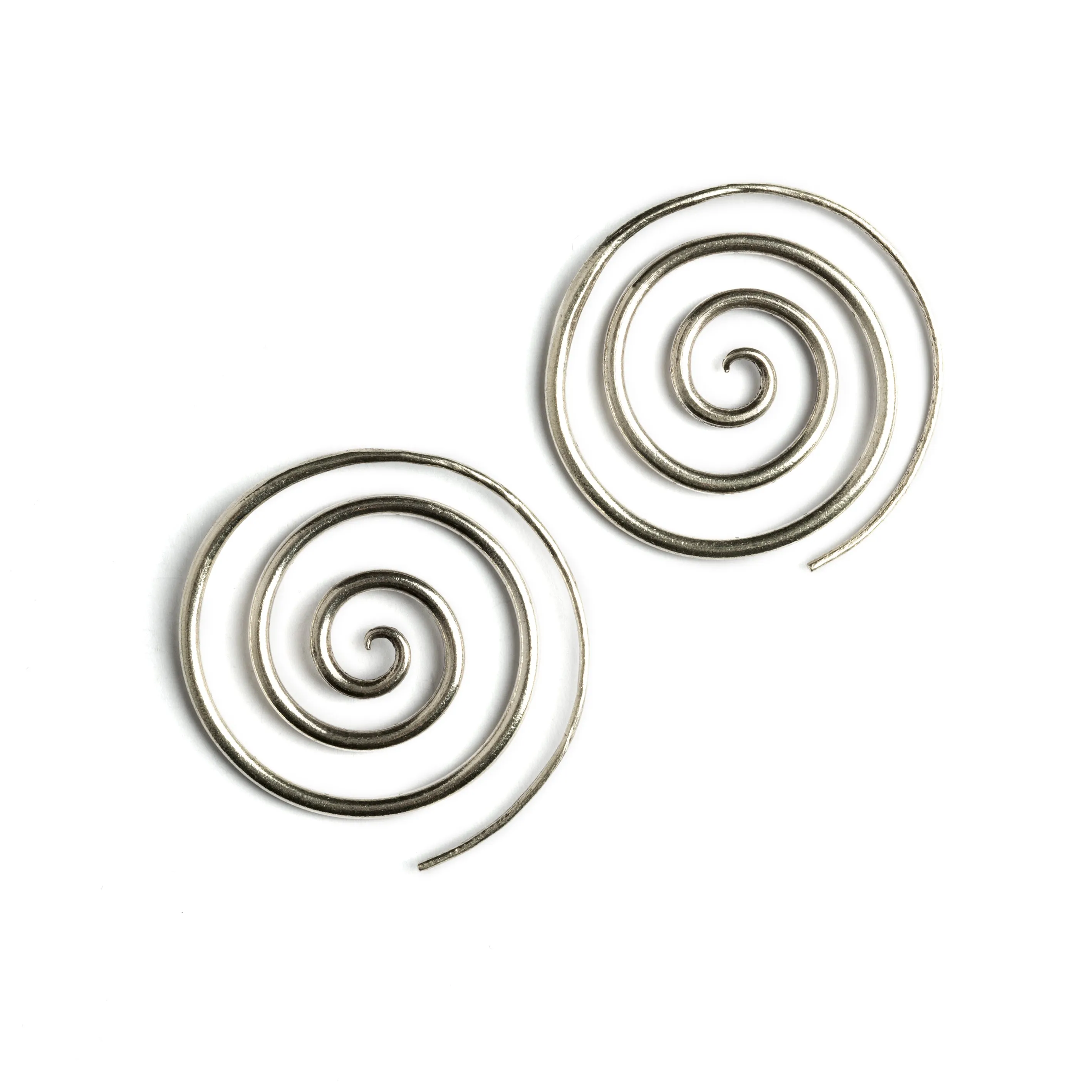 Super Spiral Silver Earrings