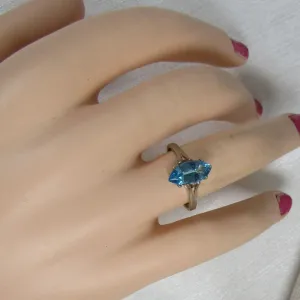 Swiss Blue Marquise Cut Topaz Ring Size 7