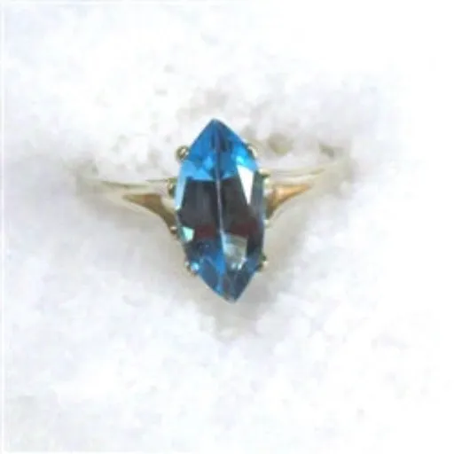 Swiss Blue Marquise Cut Topaz Ring Size 7