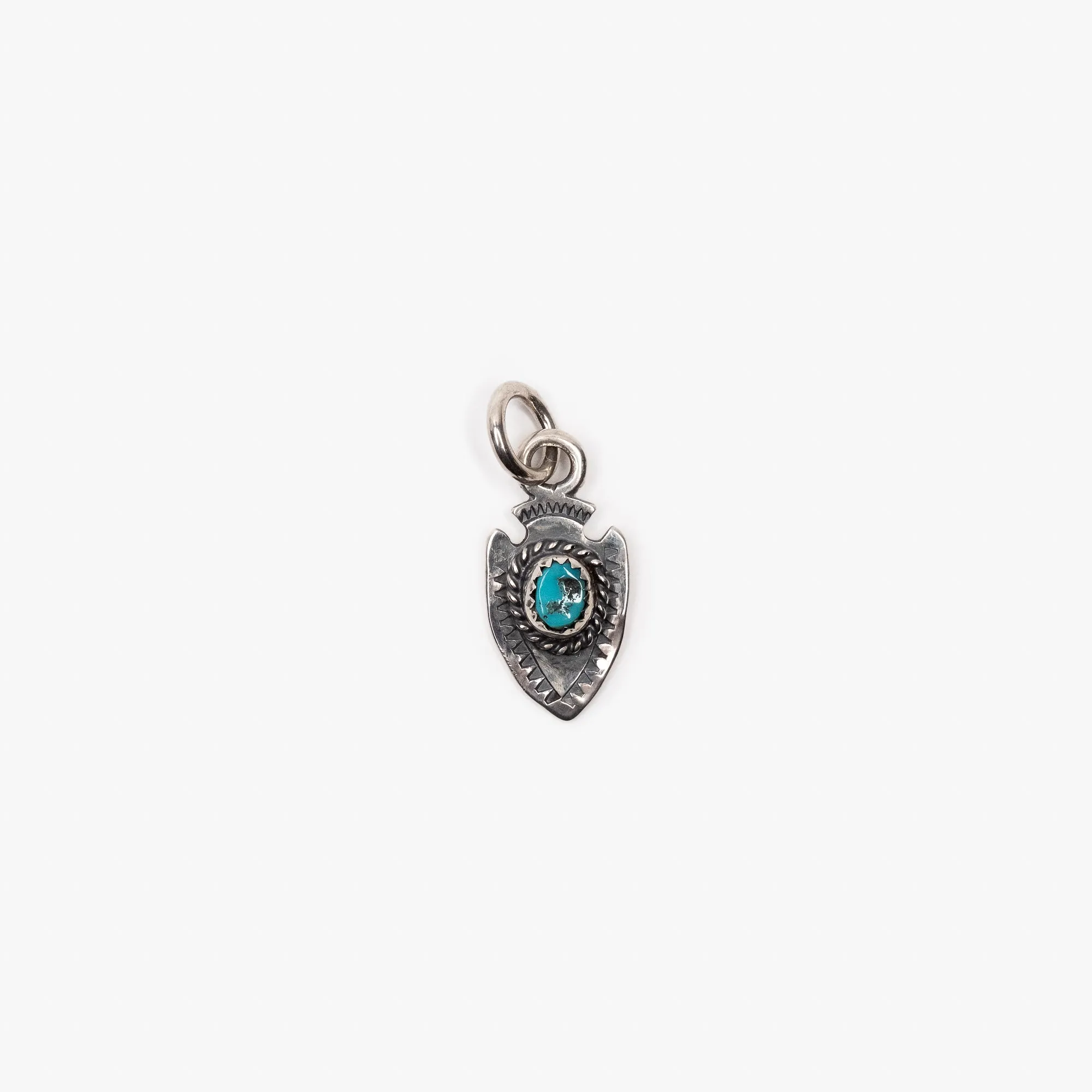 The Flat Head Arrowhead Pendant with Turquoise