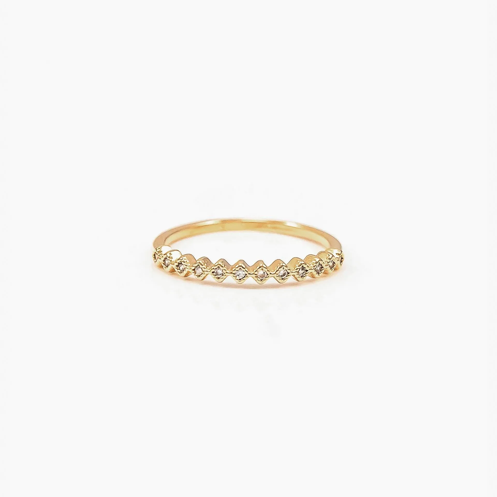 Thin Crystal Band Ring (Mix 2)