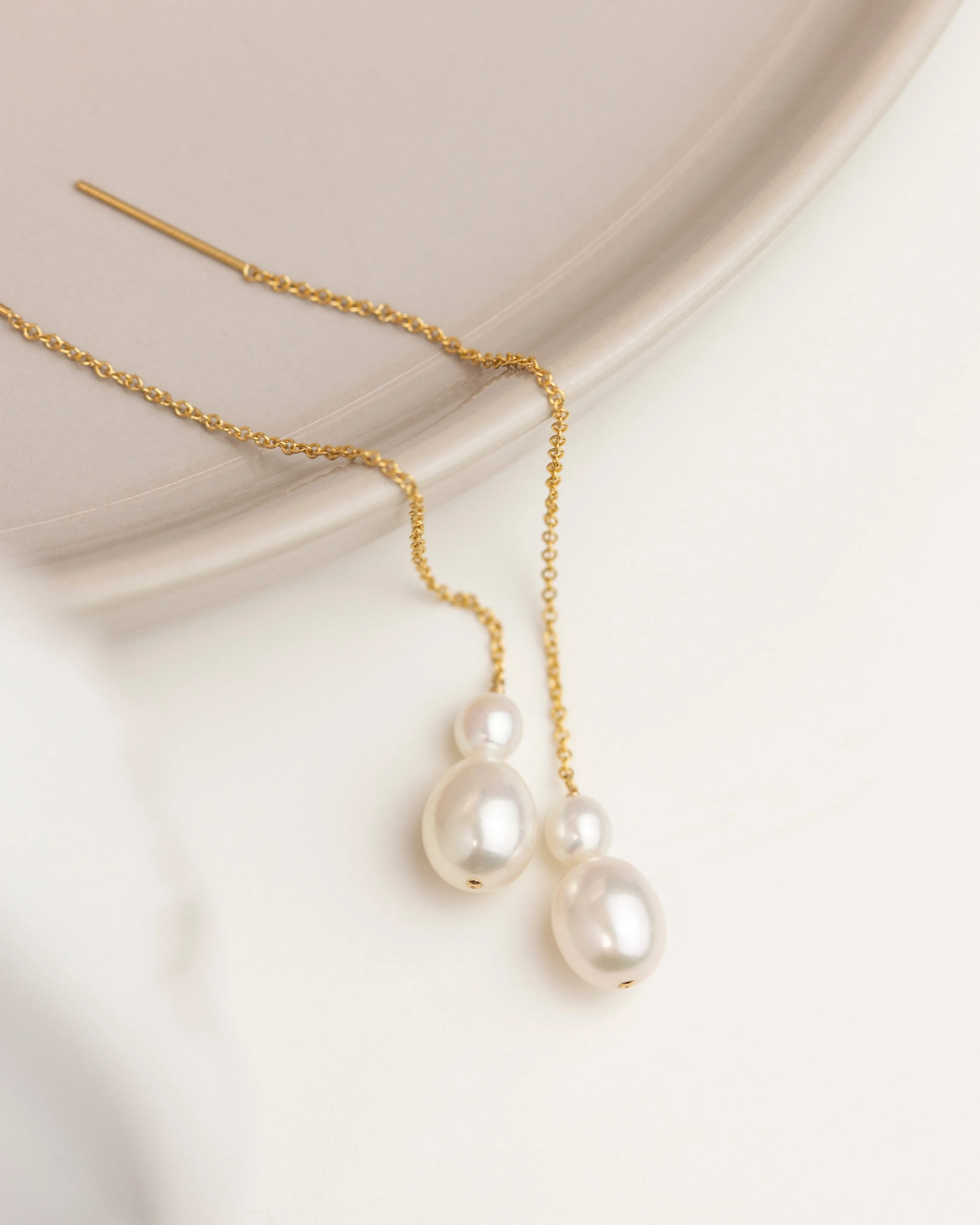 Threaded Pearl Earrings