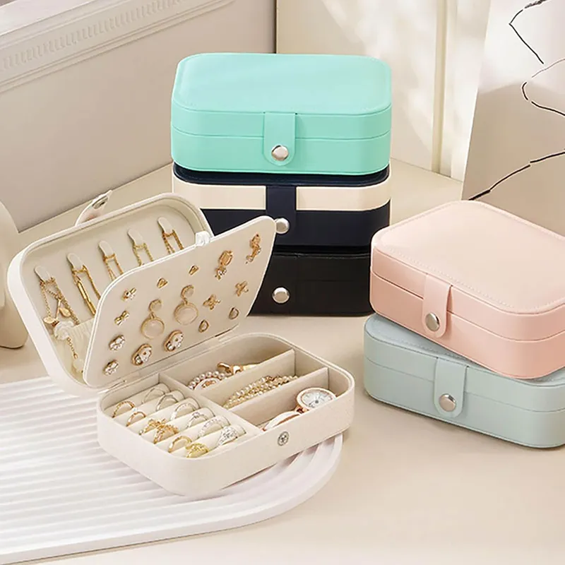 Travel Jewelry Case Organizer, Double Layer Foldable Jewelry Display Storage