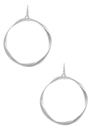 Twist Ring Earrings - Silver