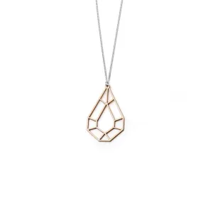 VALONA | 2D Birch Crystal Necklaces | Mini Drop | Wood