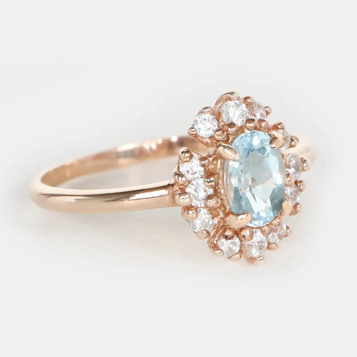 Vintage Swiss Blue Topaz Ring - 14k Rose Gold Vermeil Ring