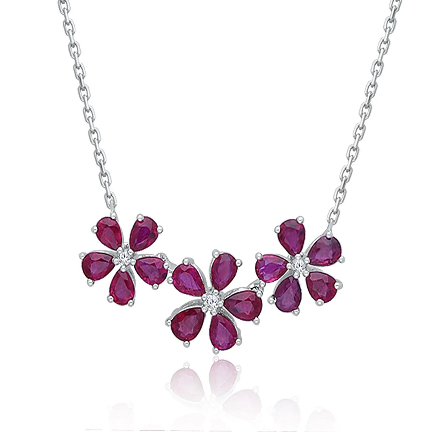 White Gold Ruby & Diamond Heirloom Necklace