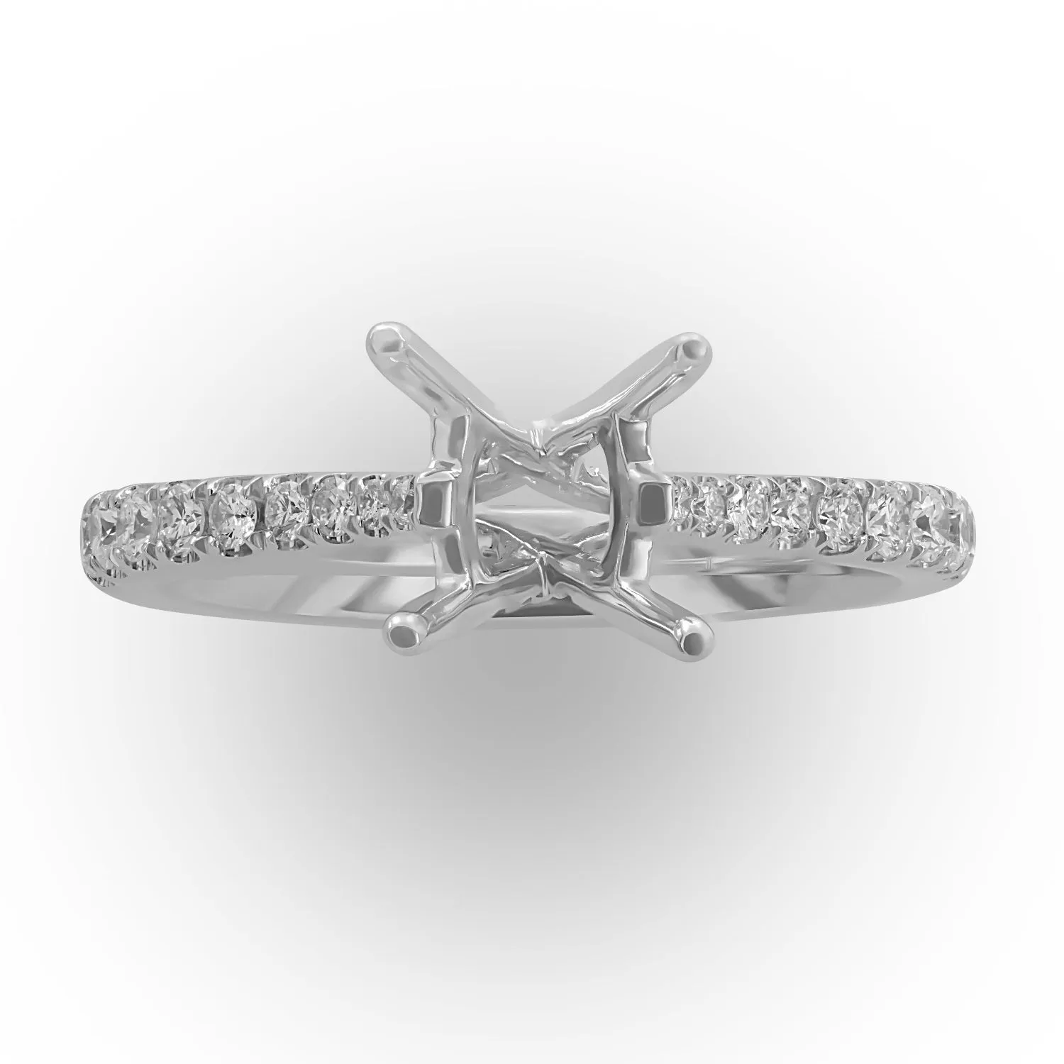 White Gold Semi-Mount Ring