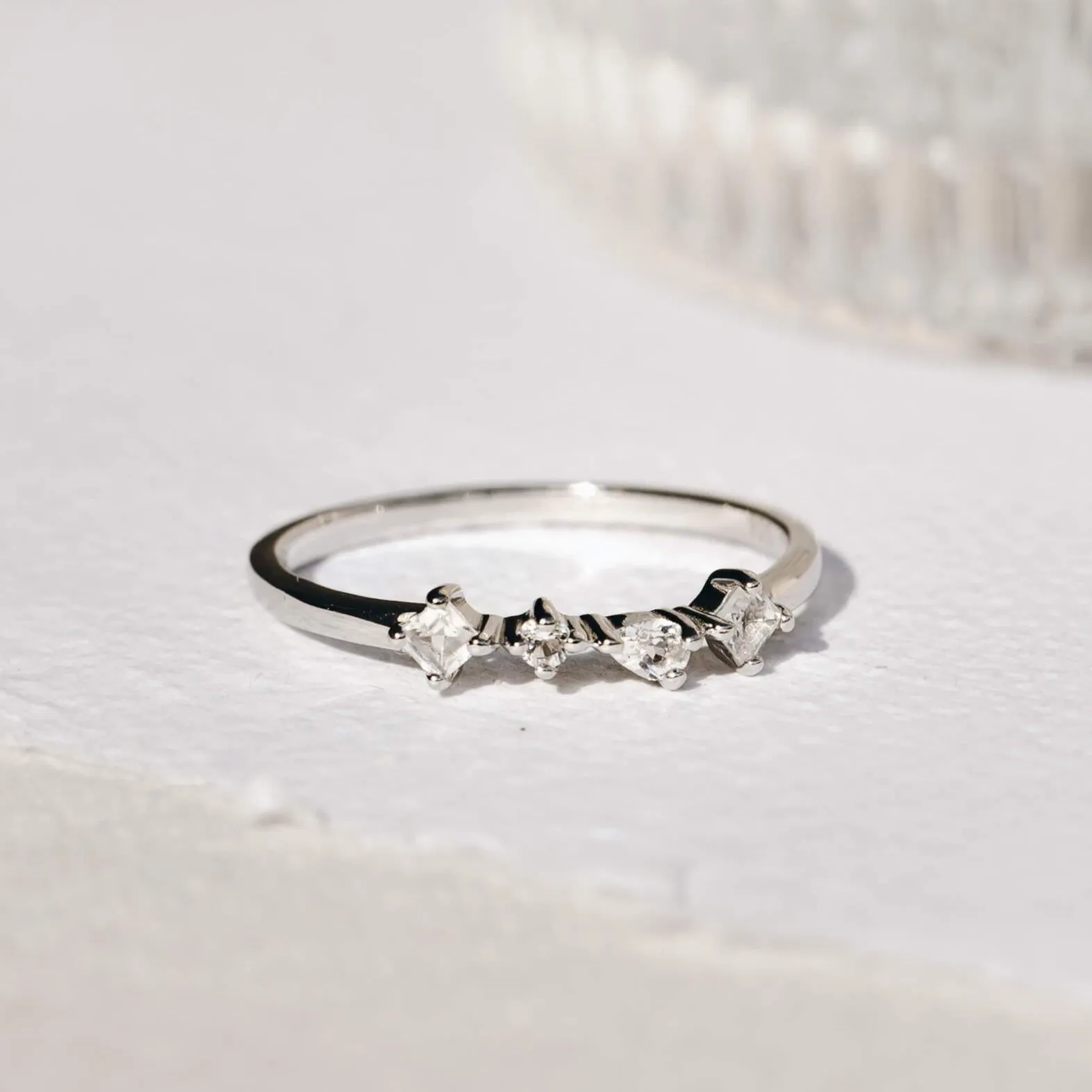 White Topaz Silver Ring - Ilse