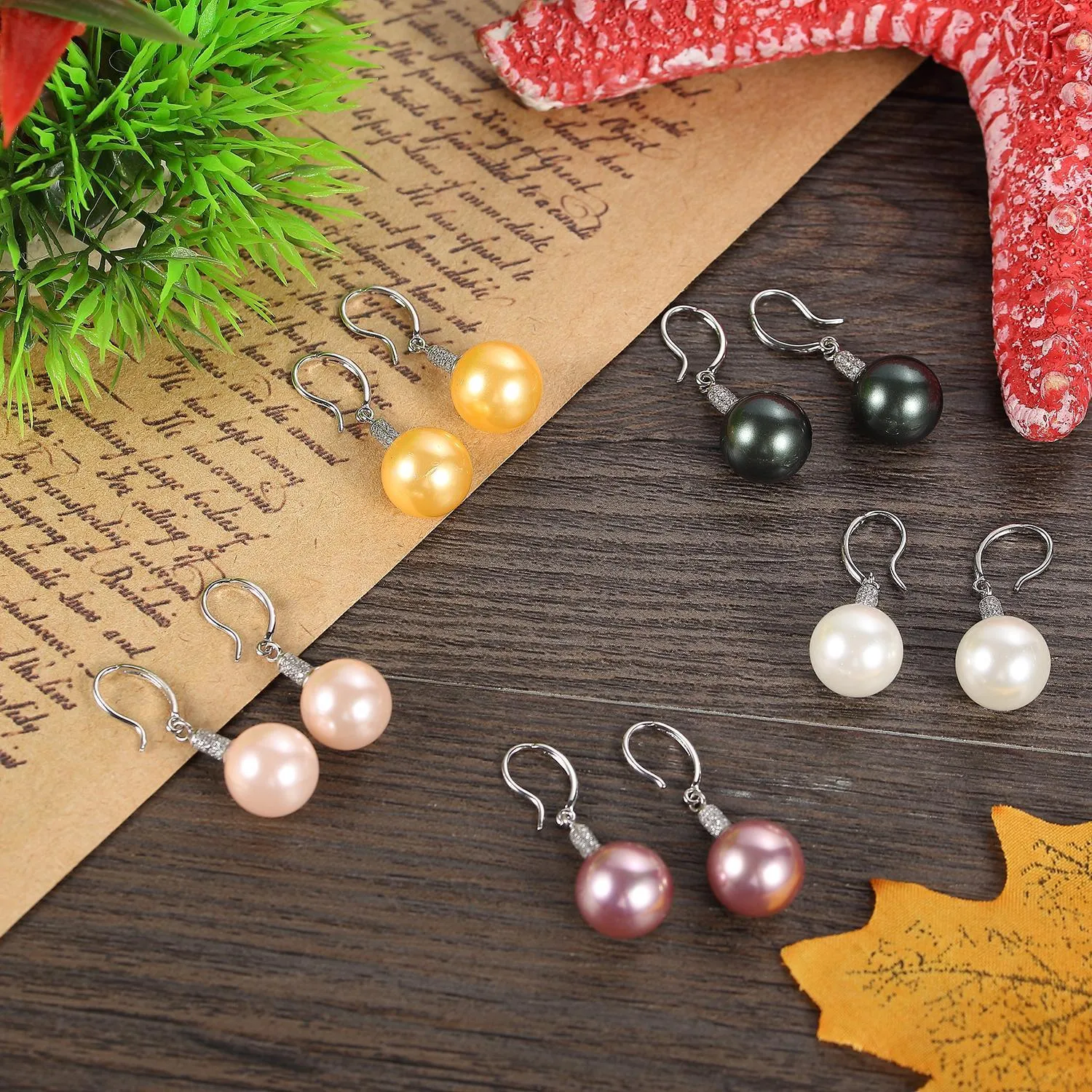 White/Silver Pearl Earrings PEA102